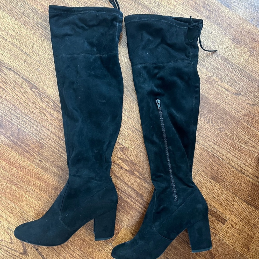 Knee high black boots